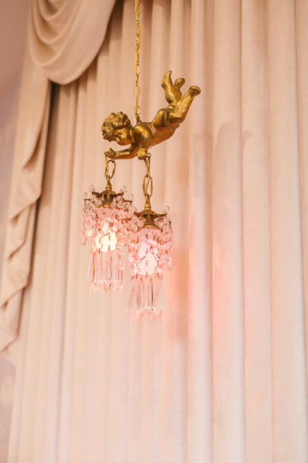 cupid with pink lights in sure thing chapel