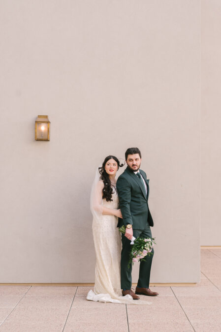 las vegas bride and groom portraits at park mgm rooftop