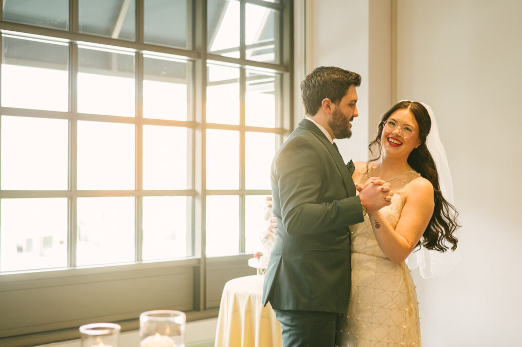 las vegas bride and groom dancing at park mgm reception