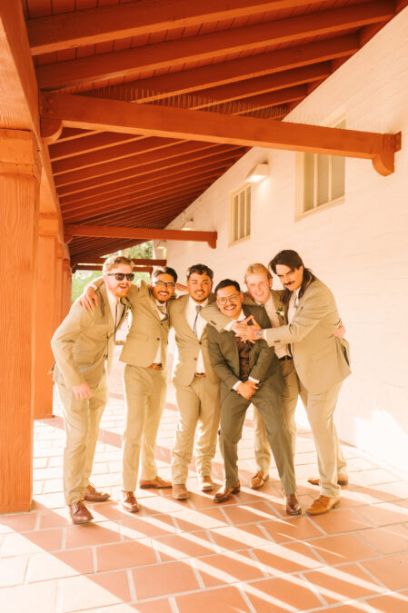 las vegas groom and groomsmen fun photo