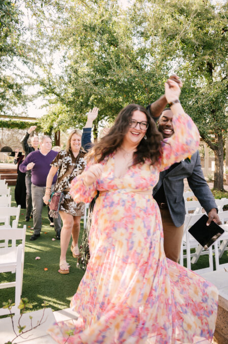 twirling the aisle at springs preserve wedding
