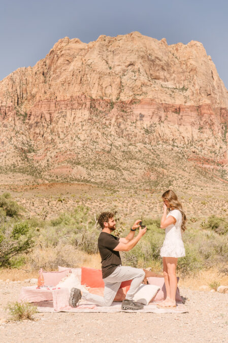 red rock canyon picnic turned surprise proposal